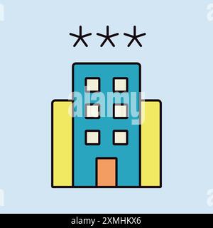 Three star hotel vector isolated icon. Graph symbol for travel and tourism web site and apps design, logo, app, UI Stock Vector