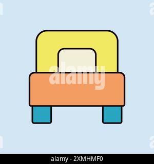 Single bed flat vector icon. Graph symbol for travel and tourism web site and apps design, logo, app, UI Stock Vector