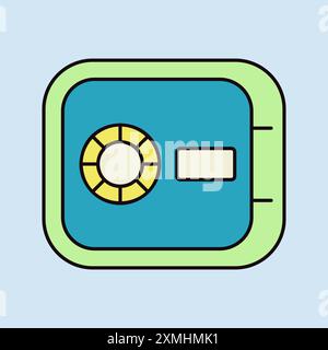 In room safe flat vector isolated icon. Graph symbol for travel and tourism web site and apps design, logo, app, UI Stock Vector