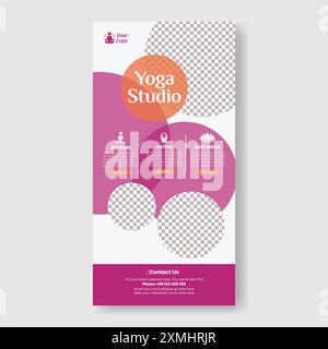 Yoga studio email newsletter template for meditation and wellness website UI header or interface suitable for beauty salon blog website page design Stock Vector