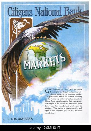 1916 Citizens National Bank Ad - Los Angeles Stock Photo