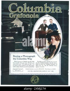 1918 Columbia Grafonola Phonographs ad Stock Photo