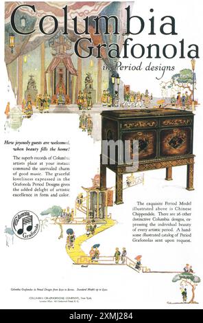 1919 Columbia Grafonola Phonographs ad Stock Photo