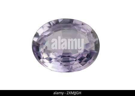 natural purple sapphire gem on isolated white background Stock Photo
