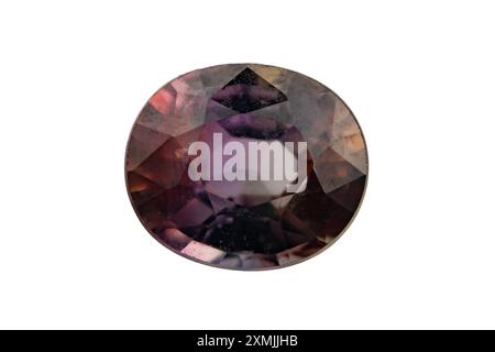 natural purple sapphire gem on isolated white background Stock Photo