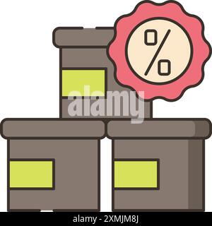 Discounted Material Icon Stock Vector