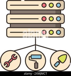 Materials Database Icon Stock Vector