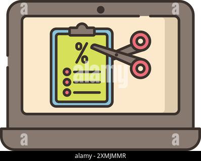 Online Cut List Icon Stock Vector