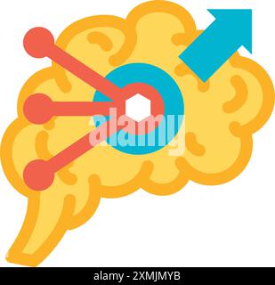 Brain Activity Action Solving Stock Vector