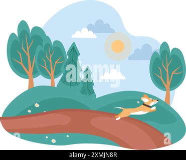 Summer Weather Scene Stock Vector