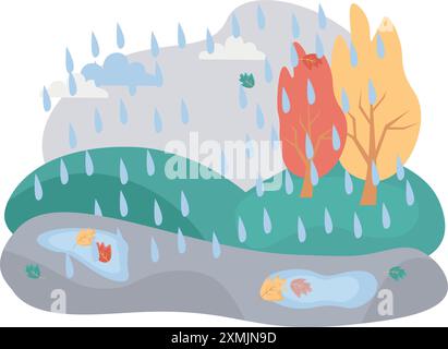 Rainy Weather Scene Stock Vector