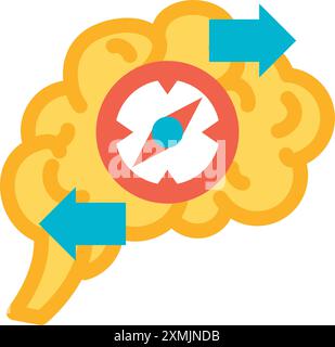 Brain Activity Action Solution Stock Vector