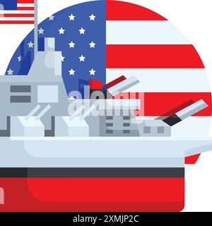 US Holiday Battleship Stock Vector