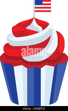 4th July Cupcake Stock Vector