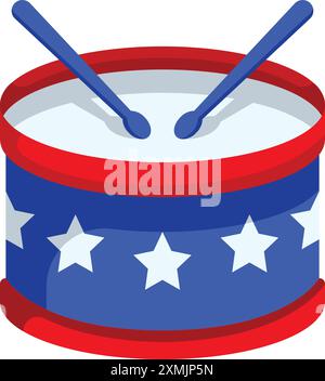 4th July Drum Stock Vector