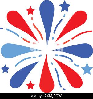 4th July Firework Stock Vector