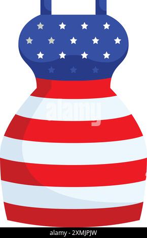 4th July Lady Dress Stock Vector