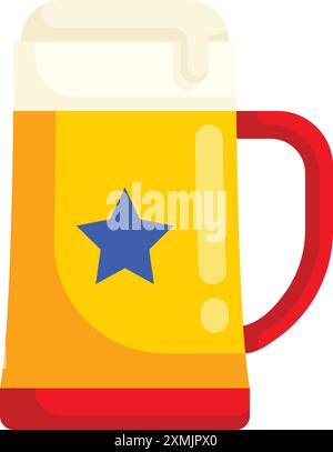 4th July Beer Mug Stock Vector
