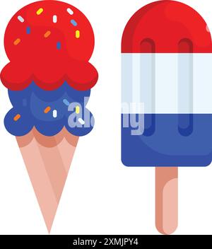 4th July Ice Cream Stock Vector