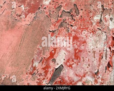 Background texture of scratched rusted steel with peeling paint Stock Photo