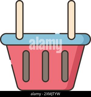 Empty Basket Web Icon Stock Vector