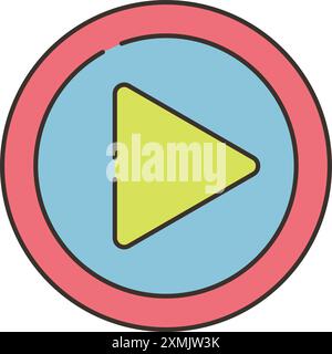 Play Button Web Icon Stock Vector