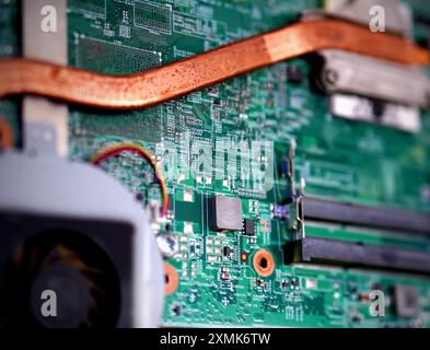 Close up detail of a computer circuit board Stock Photo