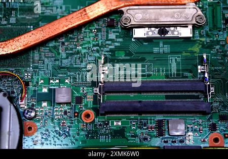 Close up detail of a computer circuit board Stock Photo