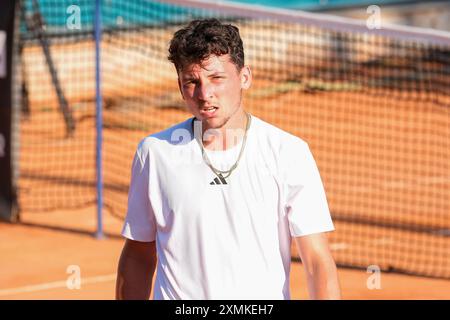 Portrait of Max Hans Rehberg from Germany during Internazionali di Verona - ATP Challenger 100 tennis tournament at Sports Club Verona on July 27, 202 Stock Photo