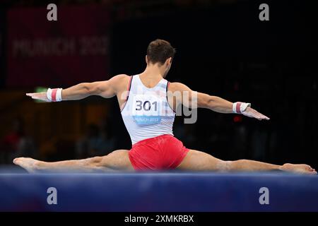 Paul Degouy (France). European Championships Munich 2022: Artistic Gymnastics, Men's Floor Stock Photo