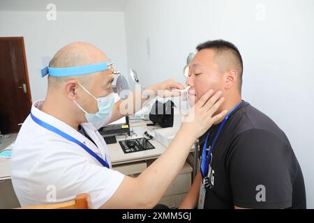 YANCHENG, CHINA - JULY 29, 2024 - Young conscripts attend a physical ...