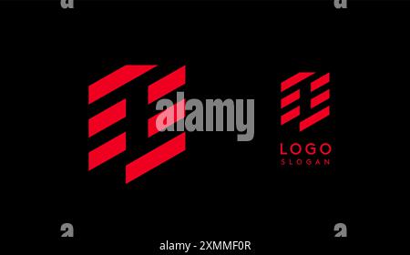 Abstract red geometric letter Q with parallel lines. Stripes modern logotype concept, futuristic design for an innovative company, minimalist sporty Stock Vector