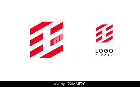 Abstract red geometric letter O with parallel lines. Stripes modern logotype concept, futuristic design for an innovative company, minimalist sporty Stock Vector