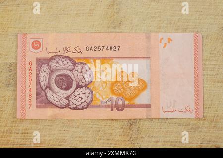 The RM10 note features rafflesia parasitic flowering plants on the back ...