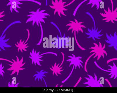 Seamless pattern with palm trees. Summer time, wallpaper with tropical palm trees pattern. Design for printing t-shirts, banners and promotional items Stock Vector