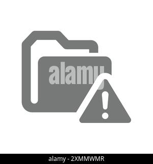 Directory warning, error or alert vector icon. File folder with exclamation point. Stock Vector