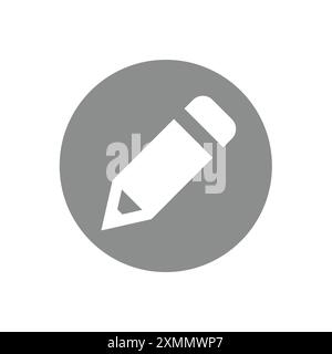 Pencil in circle vector icon. Edit, editing symbol. Stock Vector
