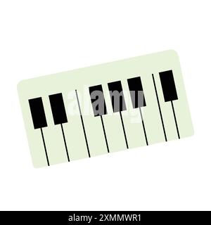 Introduction to the pentatonic scale on the piano doodle illustration flat style Stock Vector