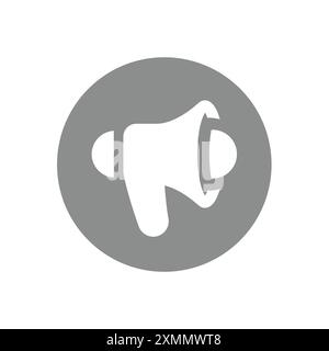 Megaphone in circle vector icon. Loudspeaker or bullhorn symbol. Stock Vector