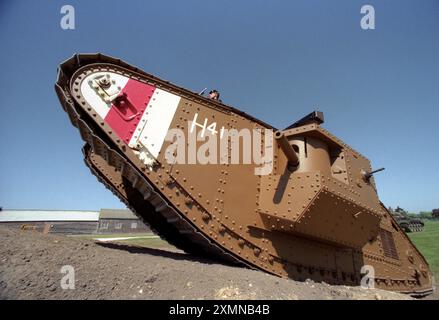 A rare surviving World War One tank 9199, originally H41 of 8th Battalion, in a museum in Dorset Tank Museum, Bovington, Dorset, UK. Originally H41 of 8th Battalion, this machine served at Amiens, her commander Lt. HA Whittenbury winning the Military Cross. She remained in use until 1945 and was donated to the Tank Museum four years later.    29 May 1997    Picture by Roger Bamber Stock Photo