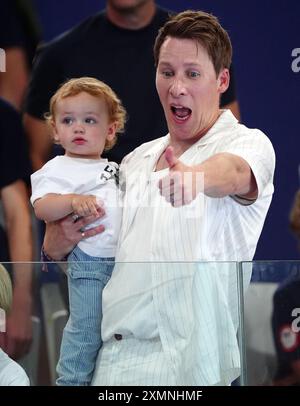 Dustin Lance Black, husband of Great Britain's Tom Daley, during the ...