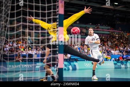 Paris, France. 29th Jul 2024.  Kai Haefner (GER) Paris 2024 Olympic Games Handball Japan vs Germany  Japan vs Deutschland Olympische Spiele 29.07.2024   Credit: Moritz Muller/Alamy Live News Stock Photo