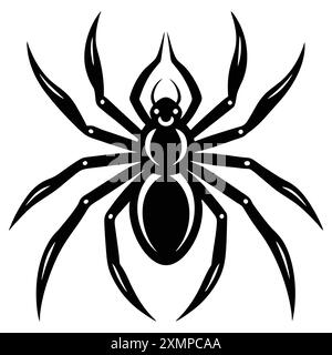 A silhouette of a black spider Vecto Stock Vector