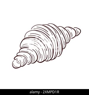 Croissant icon Black line art vector in black and white outline set ...