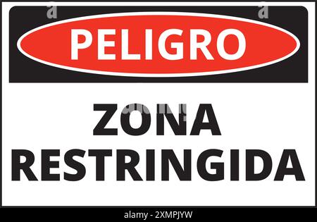 Zona restringida banner on a white background (trad. restricted area, danger) Stock Vector