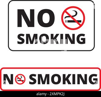 No smoking banners on a white background Stock Vector