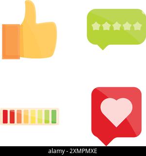 Set of customer satisfaction meter with star rating. Vector ...