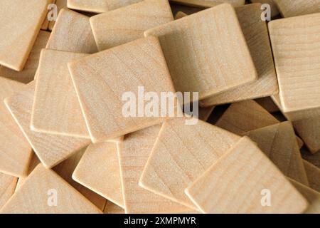 Pile of blank wooden game tiles Stock Photo