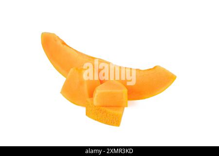 Slices of a melon isolated on white background. Stock Photo