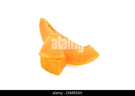 Slices of melon isolated on white background. Stock Photo